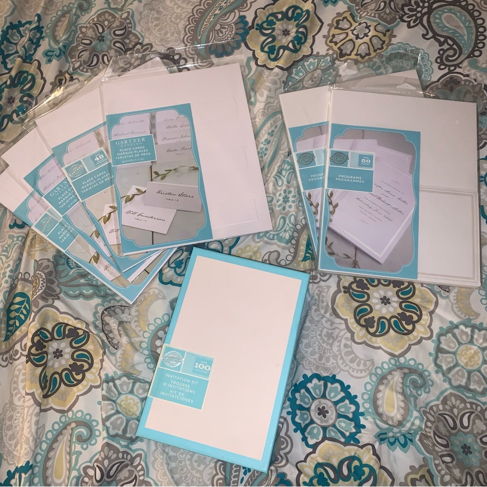 Blank Wedding Invitations, Programs, and Place Cards